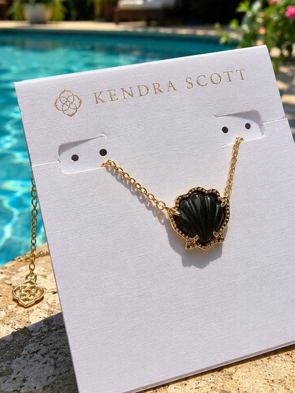 Kendra Scott Brynne Black Shell Pendant Necklace
